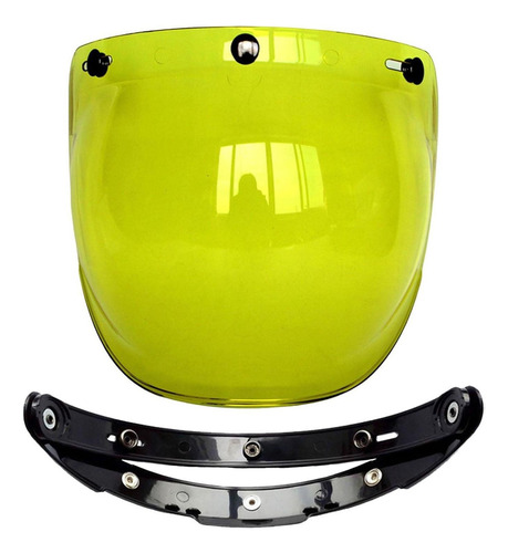 Escudo De Visera De Casco De Moto De Cara Abierta Amarillo