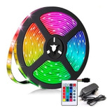 Cinta Led Multicolor Rgb Luz 5050 5mts + Control +adaptador 