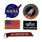 Kit Parches Y Escudos Bordados Nasa Alpha Astronauta Usa 