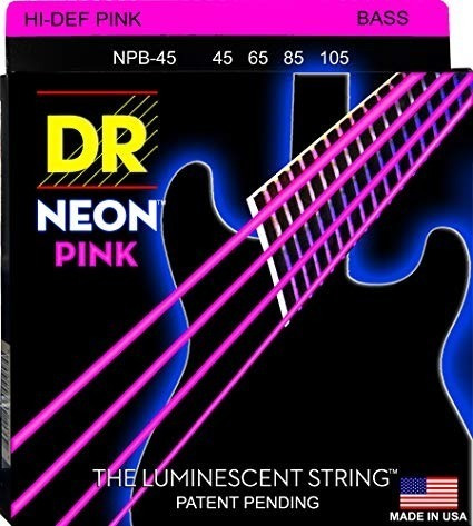 Encordado Bajo 4 Cuerdas Dr Strings Neon Pink Npb 45 105