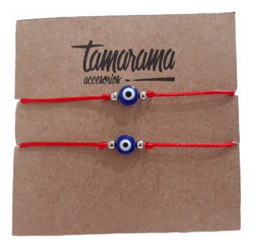 Pulseras Amistad- Hilo Rojo. Ojo Turco X 2 Unidades