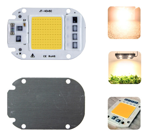 Chip Led 50w 6000k Inteligente Funciona Utiliza Sem Reator