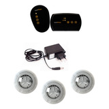 Kit Led Piscina Com Controle+3 Leds 4w Rgb Luxpool Bivolt