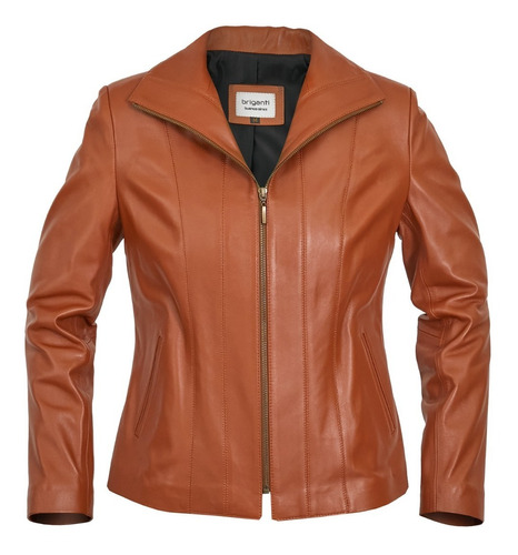 Campera Cuero Mujer Briganti Abrigo Moda Liso Mxcp09802 03