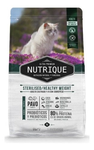 Nutrique Cat Sterilised Healthy Weight Gato 2 Kg Curupet