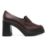 Mocasines Y Oxfords Flexi Para Mujer Estilo 127401 Vino