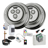  Kit 2 Luces 10w Rgb P/ Pileta Ctrol Wifi Y Rf + Proteccion