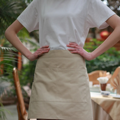 Mandil De Cintura Para Chef Cocinero O Mesero Beige Unitalla