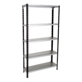 Estanteria Metal Rack Gris Silver 178x90x30 Cm 5 Estantes