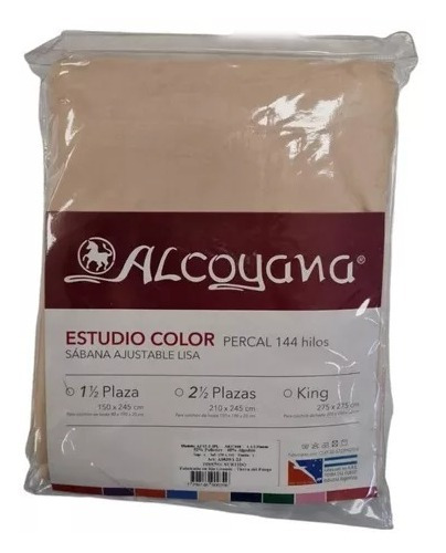 Sabana Ajustable Alcoyana Estudio Color 144h 1 1/2 Plazas