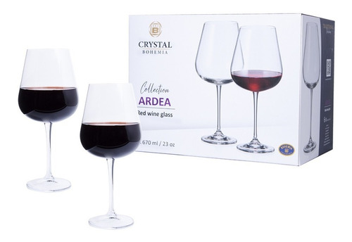 Copa Cristal Bohemia X6 Vino Crystalite Ardea