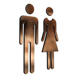 Sl Hombre Y Mujer Wc Pegatinas Del Tocador De Bronce Baño Dm