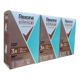 Pack X 3 Rexona Clinical Mujer Desodorante Clean Scent 48gr