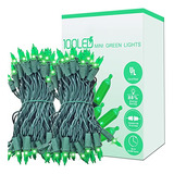 Luces De Navidad Verdes, 100 Luces Mini Led Certificada...