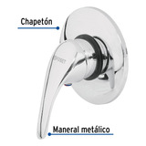 Monomando Regadera Laton Foset 49435 Acabado Cromado Color Plateado