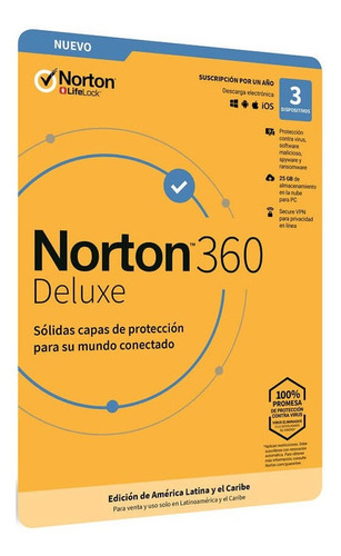 Norton 360 Deluxe 25gb Para 3 Dispositivos - Digital