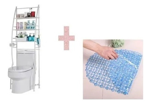 Organizador Baño  Estante Sanitario + Tapete Anti Derrapante