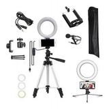 Kit Gravação Vídeo Ring Light + Acessórios Celular Universal