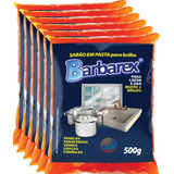 Kit 6 Sabão Pasta Para Brilho Aluminio Louças 500gr Barbarex