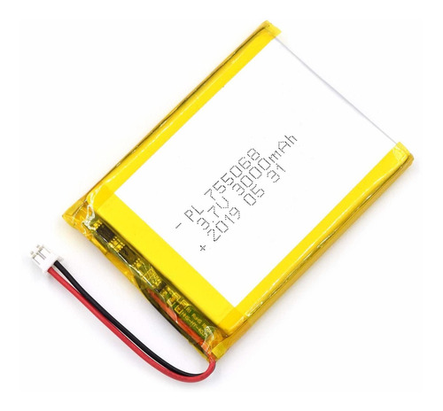 Bateria Lipo 3.7v 3000mah 755068 Recargable Jst Conector