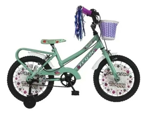 Bicicleta Niña Futura Rodado 16 Twiggy Full Canasto Rueditas