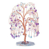 Amatista Cuarzo Rosa Aguamarina Cristal Curativo Árbol Del D