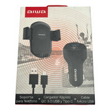 Soporte + Cargador Rapido Usb Tipo C + Cable Micro Usb Aiwa