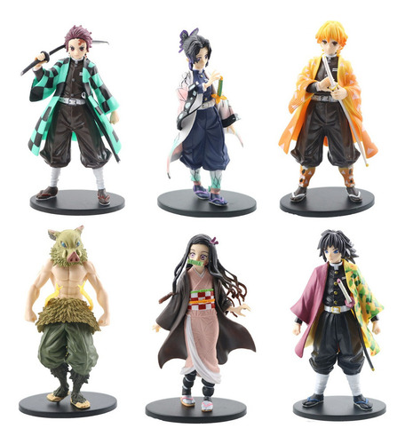 6 Figuras De Acción Demon Slayer Kamado Tanjirou Nezuko Pvc