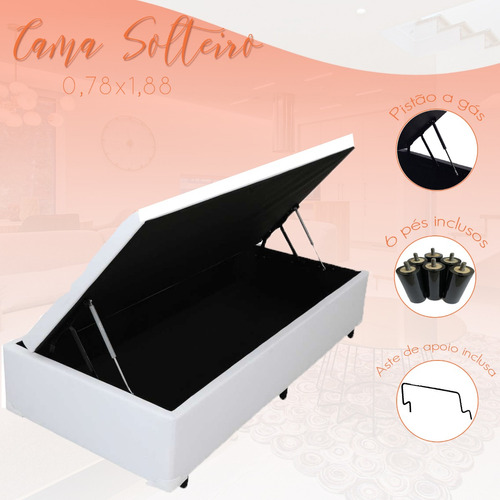 Cama Box Baú Solteirão Reforçada  96x203