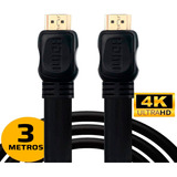 Cabo Hdmi 2.0 Flat Multilaser Cor Preto