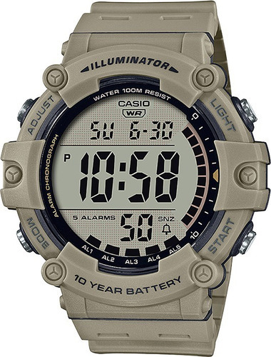 Reloj Casio Ae-1500wh-5av. Color Militar. Illuminator Color De La Malla Beige