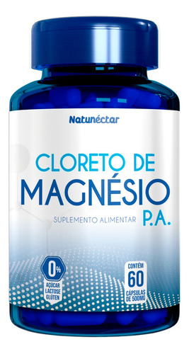 Cloreto Magnésio P.a 100% Puro Suplemento - 60 Capsulas
