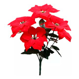 Flor Navideña Ramo De Flor Decoracion Navidad Pack 5 Flores