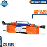 Extensión Eléctrica Uso Rudo 10 M 2x16 Awg, Volteck 40190 Color Naranja