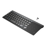 Teclado Sem Fio Com Touchpad 2.4g Premium, Cinza Para Pc