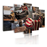 Quadro Decorativo Mosaico Barbearia Barbeiro America Barbee