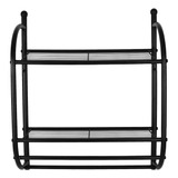 Repisa De Pared Para Baño 2 Niveles Colgable Negro Toallas