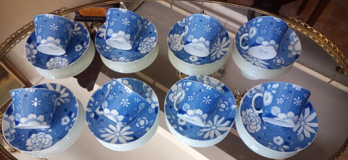 Antigua Vajilla Te Porcelana Marly Blue Garden 16pzas N136