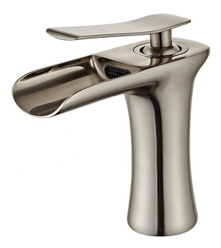 Llave Grifo Monomando Cascada Lavabo Niquel Satinado Gami