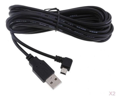 2pcs 3.5m Mini Usb Charger Cable 5v 2a 90 Left Dvr 1