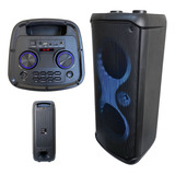 Caixa Torre Som Led Duplo Woofer Bluetooth Grave + Mic Sfio