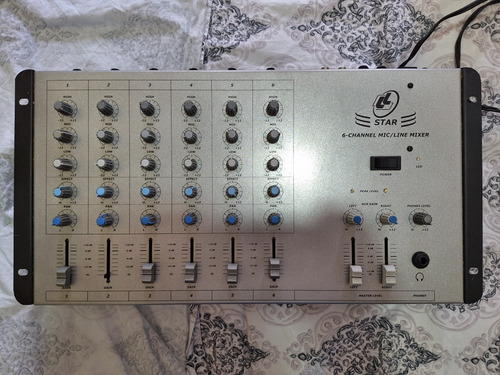 Mesa De Som Mixer 6 Canais Starmix Ll