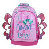 Mochila Grande Escolar Chenson Happy Girl Porta Tablet Hg64451-p Coleccion Always Mariposa Butty Color Fucsia