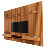 Rack Suspenso Com Painel Ripado Tv 85  - Nature - Mod.2059