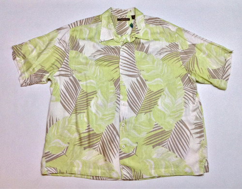 Camisa Hawaiana Tropic Surf Floreada Verde Talle Xxl 473