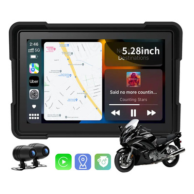 Estéreo Portátil Motocicleta Carplay Android Auto Cámara Dvr Color Black grandnavi | Meses sin interés