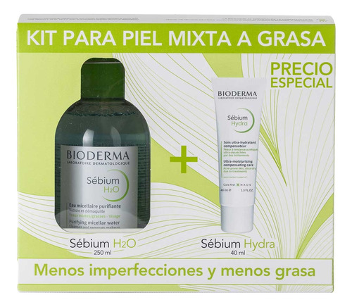 Bioderma Kit Piel Mixta Grasa Agua Micelar 250ml/ Crema 40ml