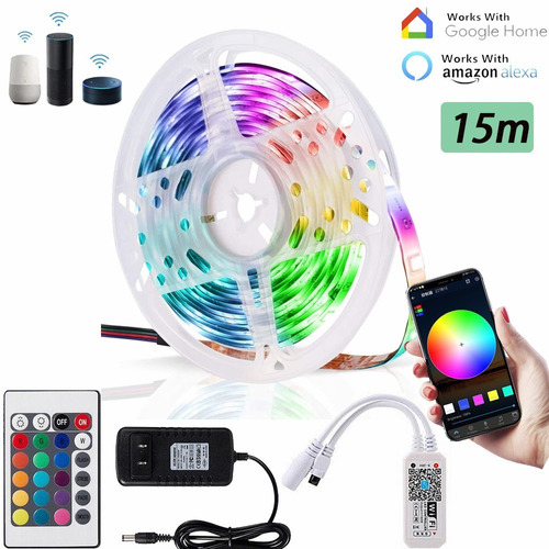 Tira Led Rgb 5050 15m Luces Led Wifi Música Alexa