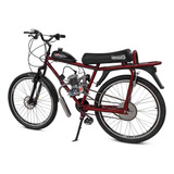 Bike Motorizada 80cc Mobybike Coroa 44 Dentes Cor Vermelha