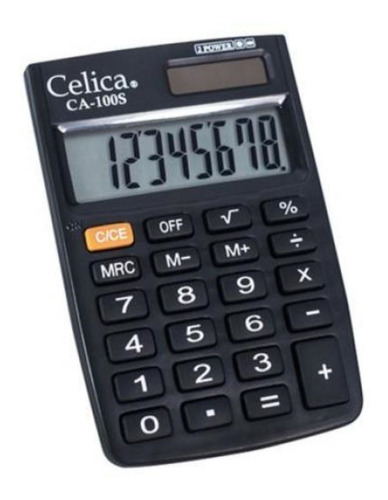 Calculadora De Bolsillo Celica Ca-100s 100s De 8 Dígito /v Color Negro